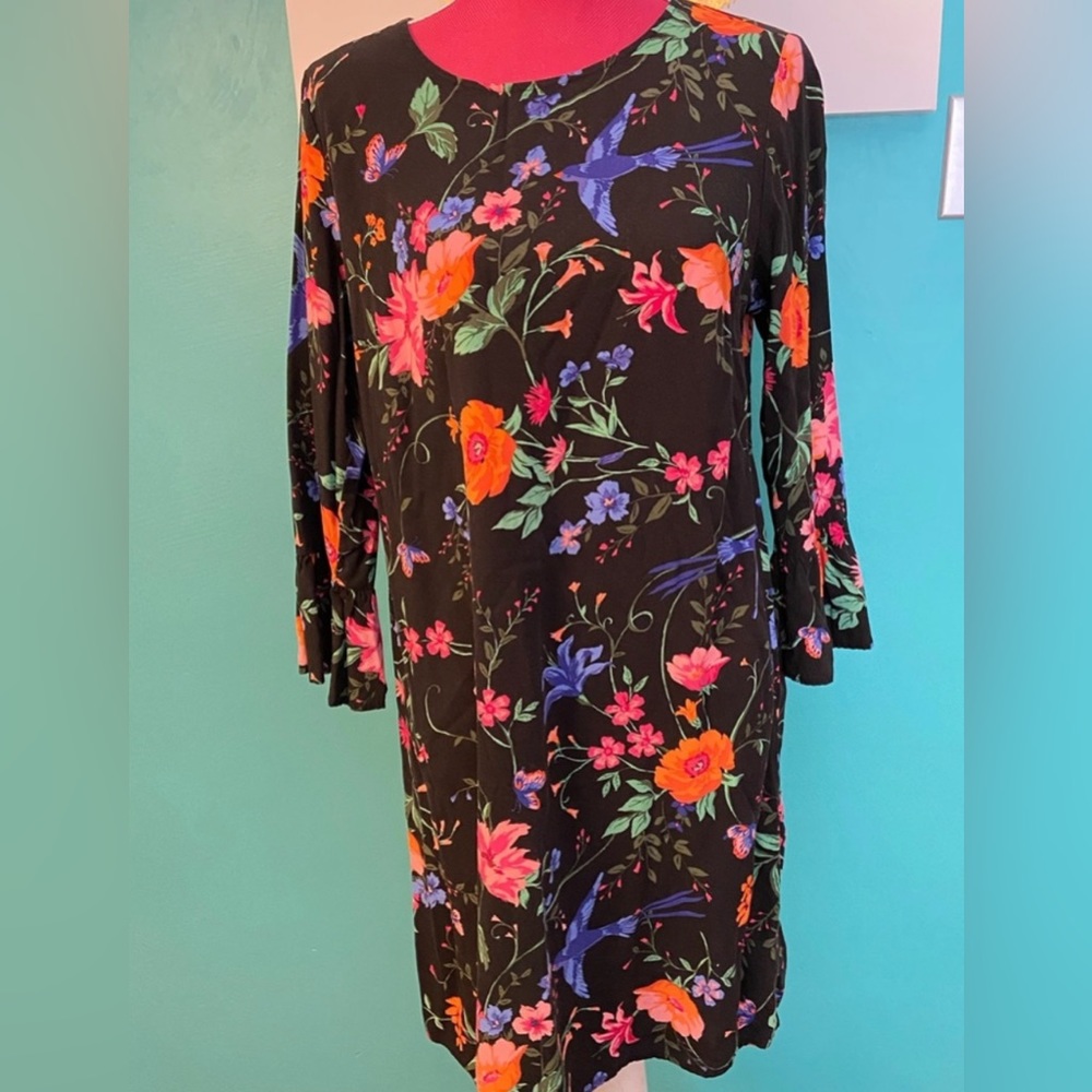 Old Navy Black Floral Dress - Size Small